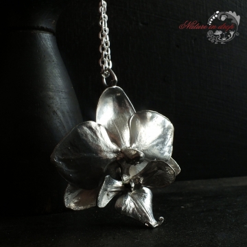 Silver-plated orchid - pendant