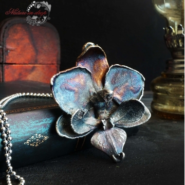 Silver-plated orchid - pendant