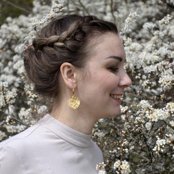 Gilded poplar leaves - errings