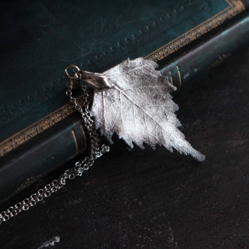 Silver-plated birch leaf -...