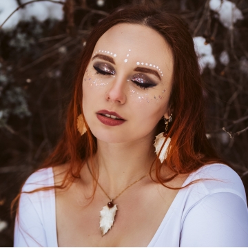 Postříbřené listy cesmíny - sada šperků