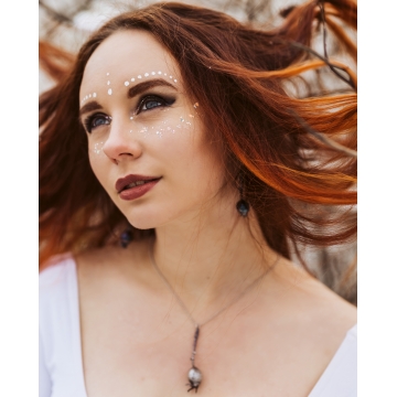 Silver-plated rosehip - pendant