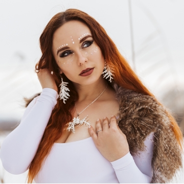 Silver-plated thuja - set of jewels