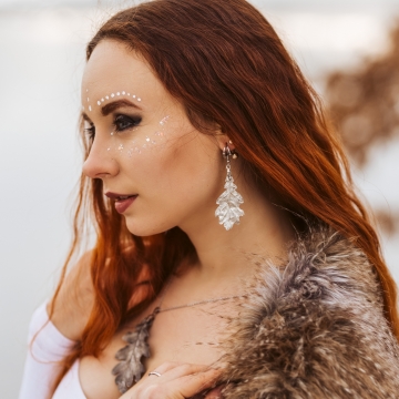 Postříbřené dubové náušnice