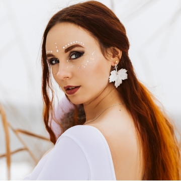 Postříbřené listy rybízu - náušnice