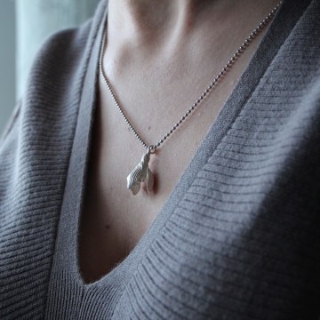 Silver-plated snowdrop - pendant
