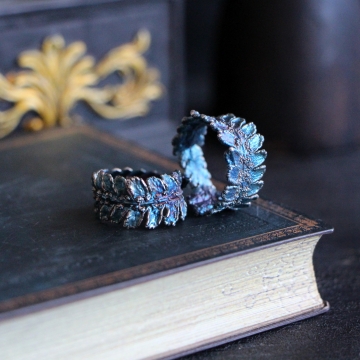 Silver-plated fern engagement rings