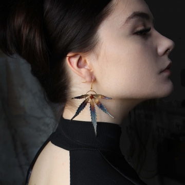Gilded hemp - earrings