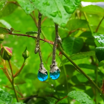 Twig earrings "summer rain"