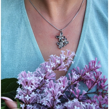 Silver plated lilac - pendant