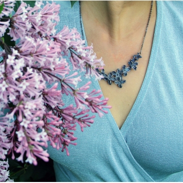 Silver plated lilac - necklace