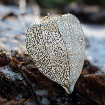 Silver-plated physalis - pendant