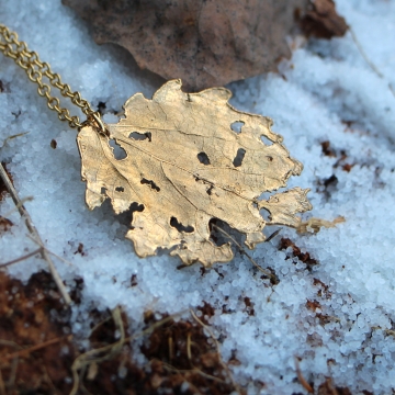 Gilded poplar leaves - errings