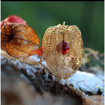 Gilded physalis - pendant