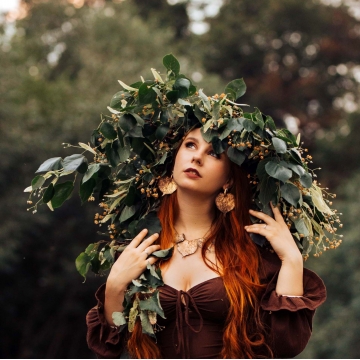 Gilded linden leaves - earrings