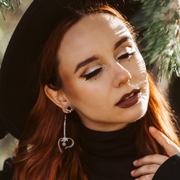 Silver-plated mistletoe earrings