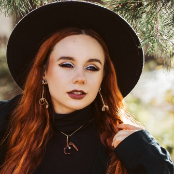 Náušnice z pozlaceného jmelí