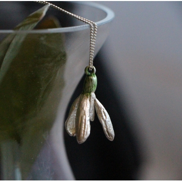 Silver-plated snowdrop - pendant