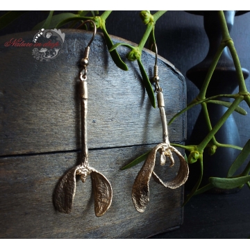 Gilded mistletoe - earrings